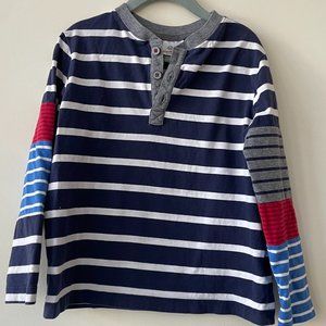 Hanna Andersson Long Sleeve Striped T-Shirt/Henley Sz 110 (5)